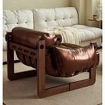 Кресло-диван кожаное на деревянном каркасе Medieval Furniture варинант исполнения - 2 | Loft Concept в Кирове