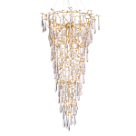 Люстра подвесная в форме перевернутой пирамиды с металлическими ветвями и прозрачными стеклянными подвесками Droplet Chandelier варинант исполнения - 1 | Loft Concept в Кирове