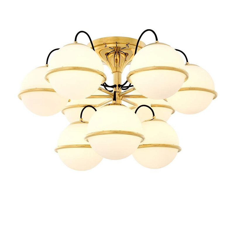 Потолочный светильник Eichholtz Ceiling Lamp Nerano Глянцевое золото Белый Потолочный светильник Eichholtz Ceiling Lamp Nerano Глянцевое золото Белый в Кирове | Loft Concept