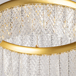 Люстра двухъярусная с золотого цвета и прозрачными подвесками Pettico варинант исполнения - 10 | Loft Concept в Кирове