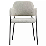 Стул мягкий с подлокотниками Chair Gray Upholstery Boucle варинант исполнения - 1 | Loft Concept в Кирове