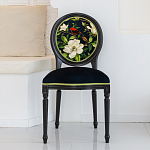 Стул чёрный из натурального бука с изображением птица в саду Blooming Red Birds варинант исполнения - 3 | Loft Concept в Кирове