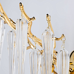 Бра золотого цвета с разветвленными ветвями и длинными прозрачными подвесками в форме стеклянных сосулек Droplet Chandelier варинант исполнения - 4 | Loft Concept в Кирове