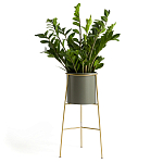 Кашпо из металла и латуни Elegance Elevated Planters оливковое  варинант исполнения - 2 | Loft Concept в Кирове