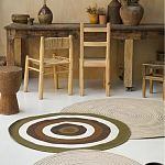 Ковер круглый из хлопка с контрастным узором Bullseye 150 варинант исполнения - 5 | Loft Concept в Кирове