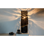 Напольная лампа черная с текстильными элементами "ЯРВИ" варинант исполнения - 1 | Loft Concept в Кирове