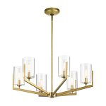 Люстра с 6-ю прозрачными цилиндрическими плафонами Kichler варинант исполнения - 2 | Loft Concept в Кирове
