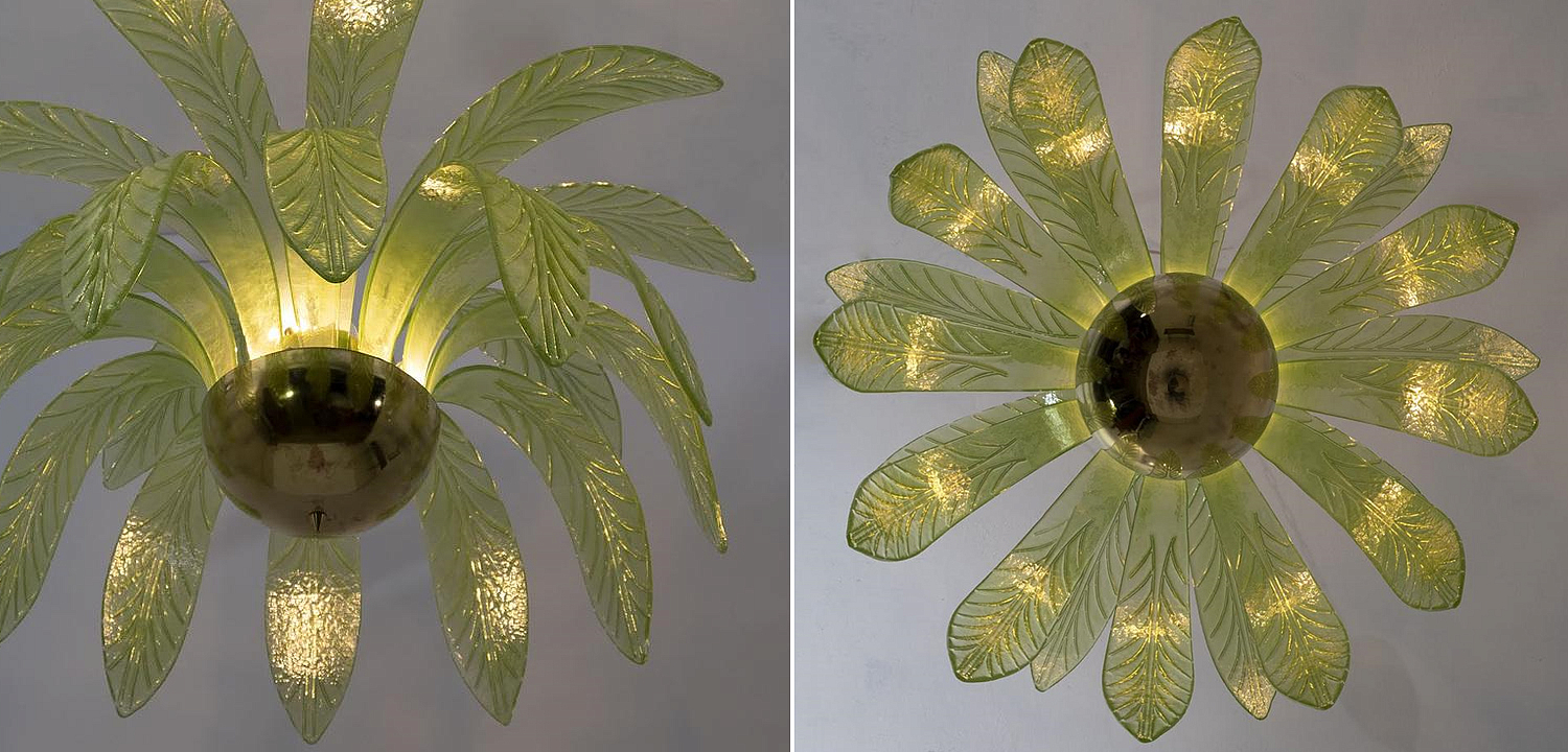 Люстра Дизайнерская Листья Пальмы Modern Chandelier with Palm Leaves Люстра Дизайнерская Листья Пальмы Modern Chandelier with Palm Leaves - Loft-Concept в Кирове