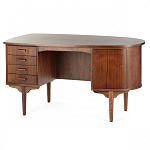 Дизайнерский письменный стол округлой формы с 4-мя ящиками и дверкой с полочками Rili варинант исполнения - 2 | Loft Concept в Кирове