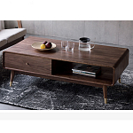 Кофейный стол из дерева с ящиком и нишей для хранения Coffee Walnut Table варинант исполнения - 3 | Loft Concept в Кирове