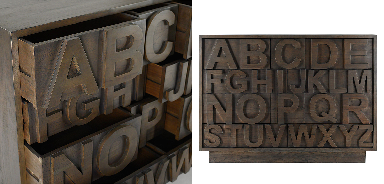 Комод в стиле лофт с английским алфавитом English Alphabet Chest of Drawers Комод в стиле лофт с английским алфавитом English Alphabet Chest of Drawers - Loft-Concept в Кирове