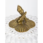 Конфетница прозрачная стеклянная на бронзовых ножках в виде морских коньков с крышкой в виде ракушки Eden Garden варинант исполнения - 2 | Loft Concept в Кирове