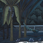 Обои ручная роспись Phuljhari Original colourway on Empire Blue dyed silk варинант исполнения - 3 | Loft Concept в Кирове