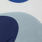 Подушка декоративная хлопковая синего цвета с абстрактным принтом Elysian Flow Azure варинант исполнения - 3 | Loft Concept в Кирове