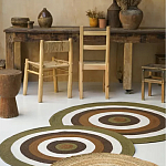 Ковер круглый из хлопка с контрастным узором Bullseye 150 варинант исполнения - 6 | Loft Concept в Кирове