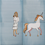 Плитка с узором Девочка единорог варинант исполнения - 1 | Loft Concept в Кирове