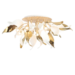 Люстра потолочная с декоративными белыми и золотистыми листьями Wintery flovers варинант исполнения - 1 | Loft Concept в Кирове
