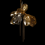 Люстра подвесная со стеклянными плафонами из дымчатого и золотистого с тремя вертикальными подвесками Gilded Mirage  варинант исполнения - 7 | Loft Concept в Кирове