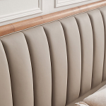 Кровать двуспальная с мягким изголовьем Moon Walnut Bed варинант исполнения - 8 | Loft Concept в Кирове