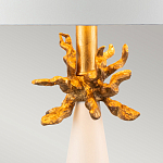 Настольная лампа с декоративным элементом золотого цвета и цилиндрическим абажуром из папье-маше светлого оттенка Flambeau варинант исполнения - 2 | Loft Concept в Кирове