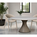 Стол обеденный круглый мраморный на бежевом основании Valedmir варинант исполнения - 6 | Loft Concept в Кирове