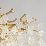 Люстра подвесная золотого цвета с декоративными ветвями и прозрачными рельефными подвесками FAIRYTREE Light варинант исполнения - 6 | Loft Concept в Кирове