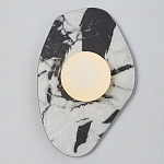 Бра с каменным основанием и плафоном из стекла в форме шара Shaw Marble Lighting варинант исполнения - 4 | Loft Concept в Кирове