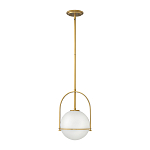 Подвесной светильник с белым плафоном в форме шара в арочной подвеске Hinkley варинант исполнения - 10 | Loft Concept в Кирове