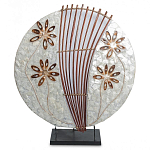 Настольная лампа из перламутра и дерева на подставке Indonesian Shell Flower варинант исполнения - 2 | Loft Concept в Кирове