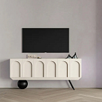 Дизайнерский комод с фактурным фасадом и чёрной ножкой в форме шара Samanta варинант исполнения - 3 | Loft Concept в Кирове