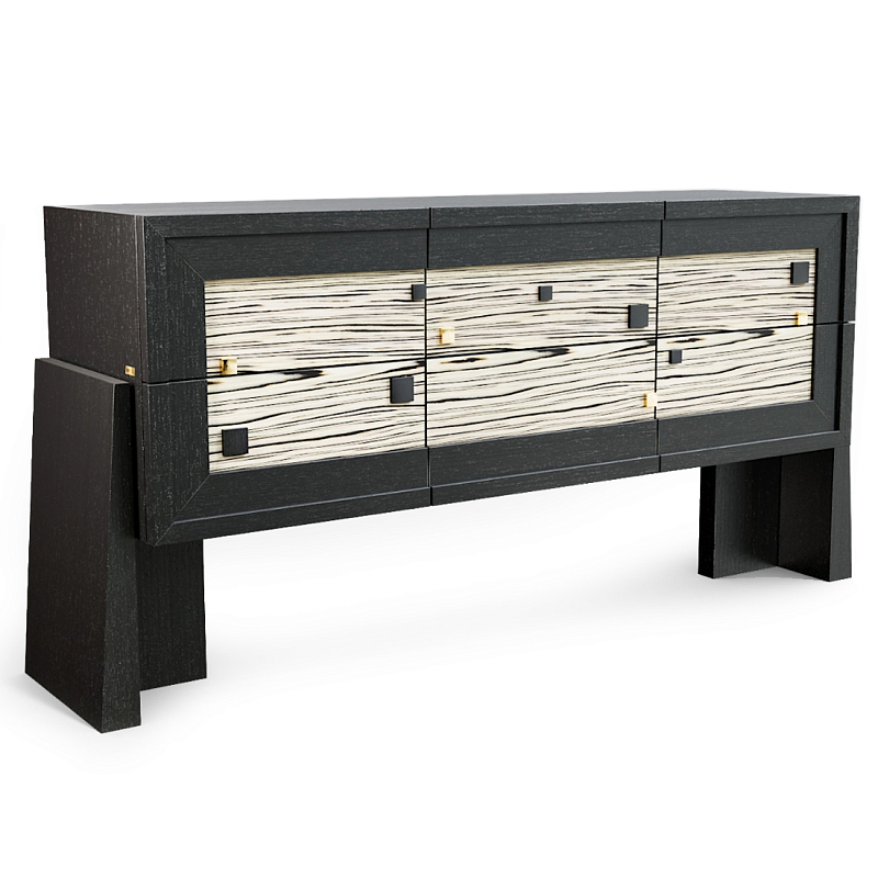 Дизайнерский Комод Tlaloc  Черный матовый Бежевый в Кирове | Loft Concept 