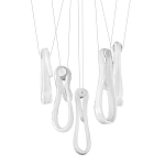 Подвесной светильник белого цвета с 6-ю изогнутыми плафонами Flow Loop варинант исполнения - 1 | Loft Concept в Кирове