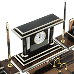 Настольный письменный набор с часами из природного камня обсидиана Team leader варинант исполнения - 5 | Loft Concept в Кирове