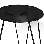 Стол журнальный с круглой столешницей из стекла на 3-х черных ножках Beige Marble варинант исполнения - 5 | Loft Concept в Кирове