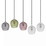 Подвесной светильник каскадный с 5-ю фактурными стеклянными плафонами Cascade with Relief Lampshades варинант исполнения - 3 | Loft Concept в Кирове