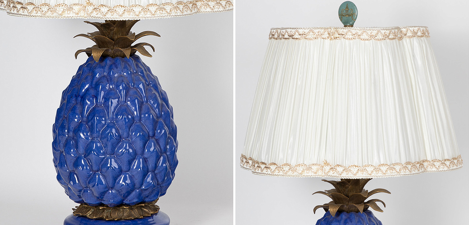 Настольная лампа с абажуром Pineapple Blue Table Lamp Настольная лампа с абажуром Pineapple Blue Table Lamp - Loft-Concept в Кирове
