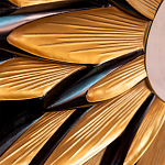 Зеркало-солнце в раме золотого и черного цвета Rays of Peace варинант исполнения - 2 | Loft Concept в Кирове