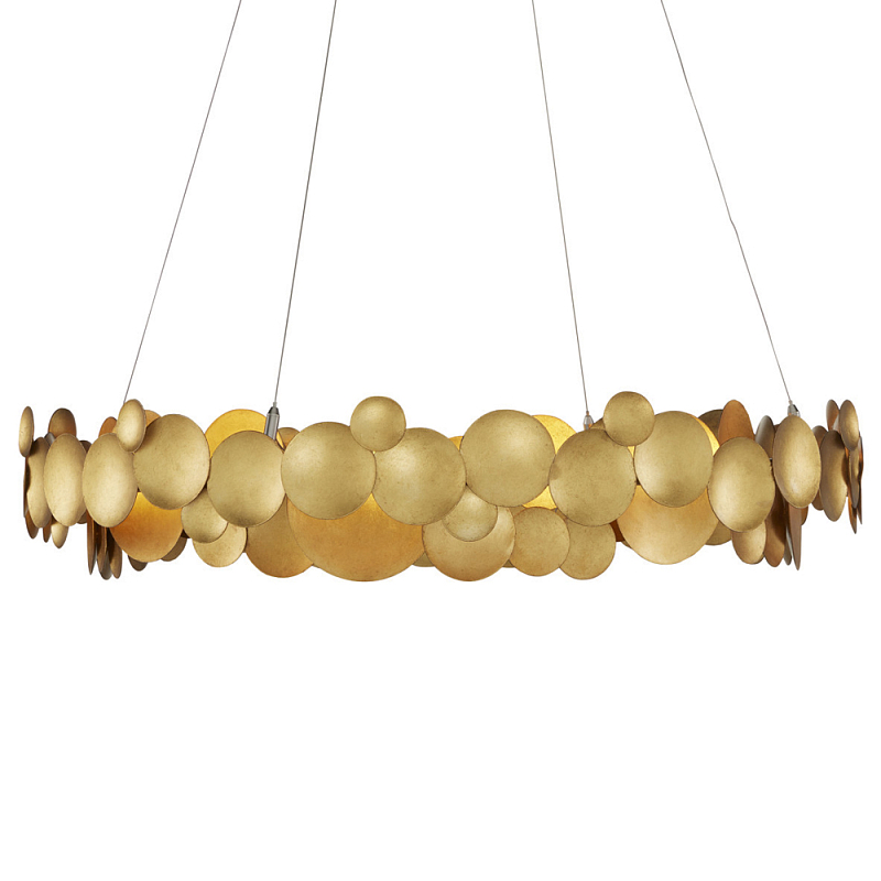 Люстра круглая из многослойных золотых дисков Metal Disc Chandelier Золотой Люстра круглая из многослойных золотых дисков Metal Disc Chandelier Золотой в Кирове | Loft Concept