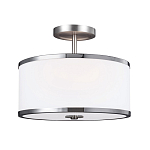 Потолочный светильник с цилиндрическим плафоомн из опалового матового стекла с металлическим обручем Feiss варинант исполнения - 1 | Loft Concept в Кирове