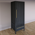 Узкий Шкаф Primo с 2 выдвижными ящиками Черный дуб варинант исполнения - 3 | Loft Concept в Кирове