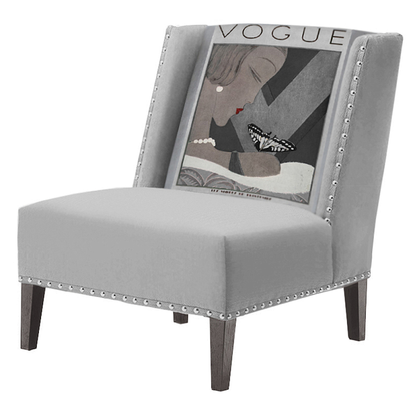 FUN Armchair  Vogui II Gray Дизайнерское кресло с цветным принтом Серый в Кирове | Loft Concept 