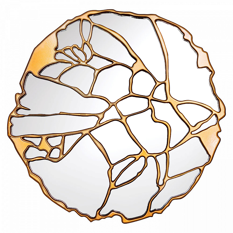 Зеркало кругле в декоративной раме золотого цвета Golden Ratio Золотой Зеркало кругле в декоративной раме золотого цвета Golden Ratio Золотой в Кирове | Loft Concept