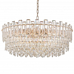 Круглая люстра с хрустальными подвесками на золотистом каркасе Gorgeous Crystal Light варинант исполнения - 9 | Loft Concept в Кирове