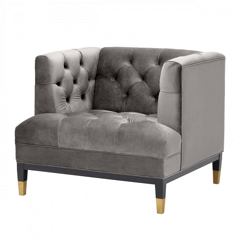 Кресло Eichholtz Chair Castelle Grey Серый Черный Латунь Кресло Eichholtz Chair Castelle Grey Серый Черный Латунь в Кирове | Loft Concept