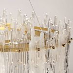 Люстра круглая с прозрачными стержнями разной длины Textured Glass Chandelier варинант исполнения - 7 | Loft Concept в Кирове