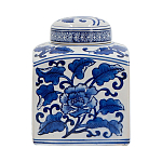Ваза с крышкой в китайском стиле Oriental Blue & White Ornament Vases варинант исполнения - 2 | Loft Concept в Кирове