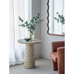 Столик приставной с круглой столешницей Textured Cream Table варинант исполнения - 7 | Loft Concept в Кирове