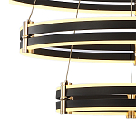 Люстра светодиодная с 3-мя плафонами в форме колец из акрила и алюминия с пультом для регулировки света Ring Horizontal Anthracite варинант исполнения - 4 | Loft Concept в Кирове