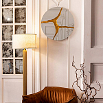 Зеркало кругле с декоративной золотой вставкой Golden Tree варинант исполнения - 3 | Loft Concept в Кирове