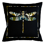 Подушка декоративная стрекоза сине-зелёный орнамент Ikat Pattern варинант исполнения - 1 | Loft Concept в Кирове